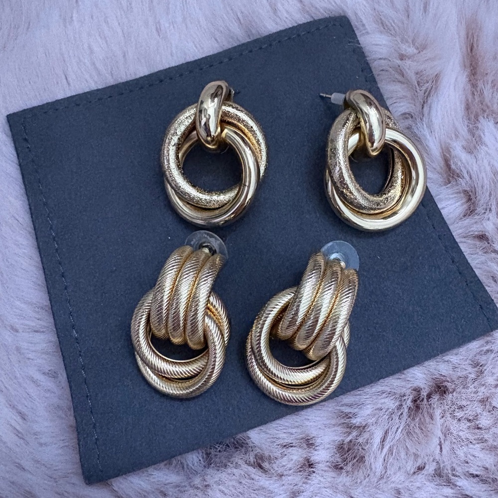 Elegant Gold-Tone Knot Earrings